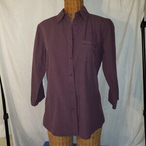 Ladies NORTHERN REFLECTIONS Heavy Duty Cotton Button Down Shirt in Purple - M
